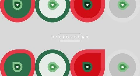 Repeating circular motifs, red, green, gray colors. Simple geometric pattern 스톡 일러스트