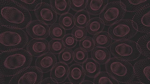 Repeating circular pattern of overlapping circles on black background Stock Footage 311600487