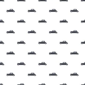 Repeating classic american car design on a white background Stock Illustration