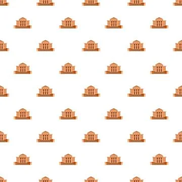Repeating classic temple building architecture pattern background Stock Illustration