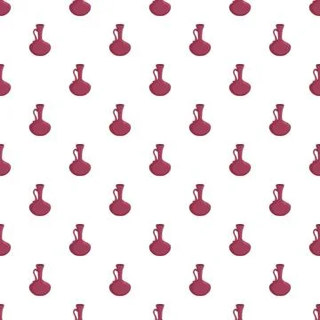 Repeating clay jug pattern on white background Illustrazione stock
