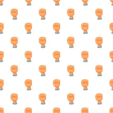 Repeating clenched fists expressing strength and solidarity pattern Stock Illustration