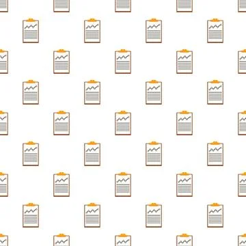 Repeating clipboard reports with financial data graph pattern Stockillustratie
