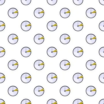 Repeating clock and gold coin time is money pattern Stock Illustration