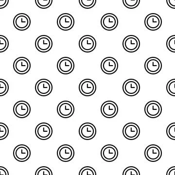 Repeating clock icons creating seamless time pattern Stock Illustration
