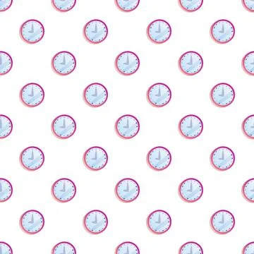 Repeating clock icons creating seamless time pattern Stock Illustration