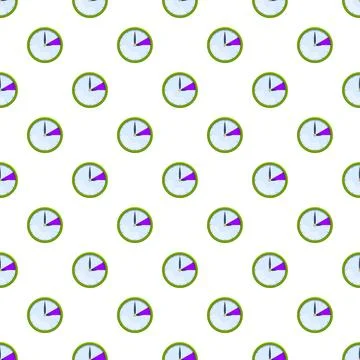 Repeating clock timer pattern showing remaining time Stock Illustration