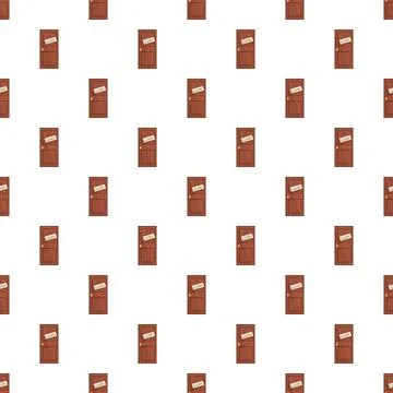 Repeating closed door concept pattern on white background イラスト素材