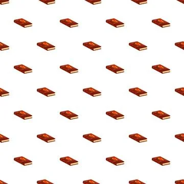 Repeating closed spellbook pattern with magical emblem Stock Illustration