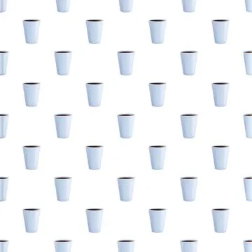 Repeating coffee cups forming seamless pattern background Stock Illustration