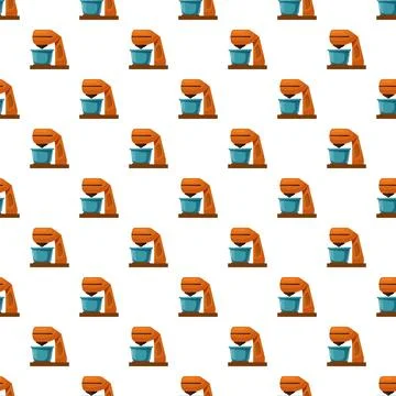 Repeating coffee maker pattern creating seamless background Stock Illustration