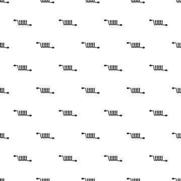 Repeating coiled spring elements pattern on white background Stock Illustration