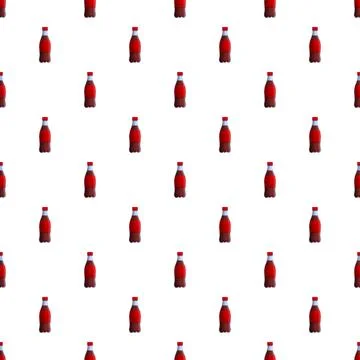 Repeating cola bottles forming a red beverage pattern Stock Illustration