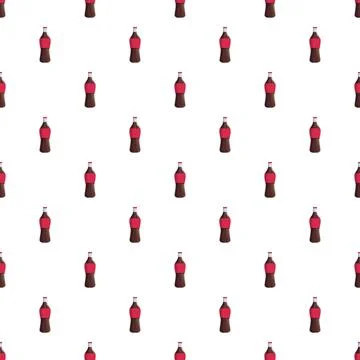 Repeating cola drink bottles creating beverage pattern Stock Illustration