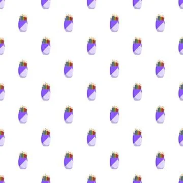 Repeating colored pencils pattern with art tools Stock-Illustration