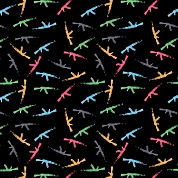 Repeating colorful ak47 Pattern. Digital Illustration 스톡 일러스트