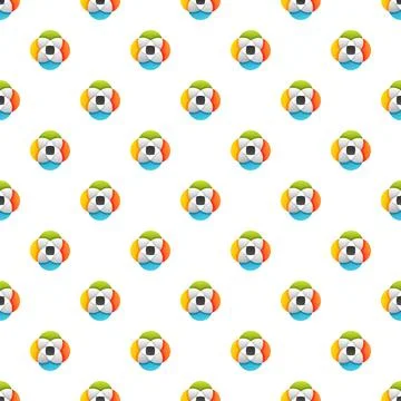 Repeating colorful geometric pattern creating abstract floral motif Stock Illustration