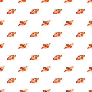 Repeating coming soon announcement pattern on white background Stock Illustration