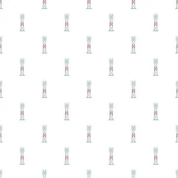 Repeating communication towers linking global cellular networks Stock Illustration