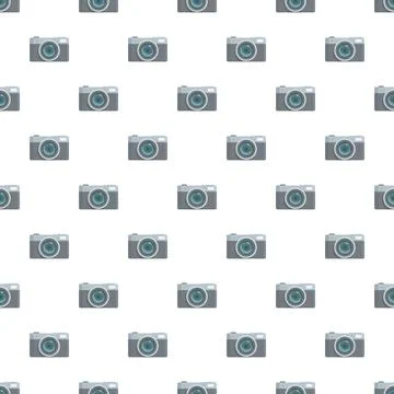 Repeating compact cameras creating seamless pattern on white background 库存插图