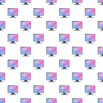 Repeating computer monitor pattern displaying digital data 스톡 일러스트