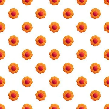 Repeating cookies creating a vibrant decorative pattern Stock Illustration