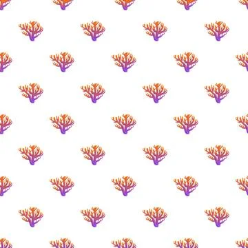 Repeating coral reef pattern creating seamless underwater texture Stock Illustration