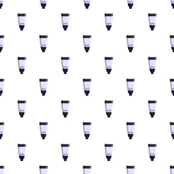 Repeating cosmetic cream tube pattern on white background Stock Illustration