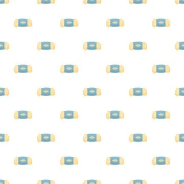 Repeating cotton roll pattern on a white background Stock Illustration