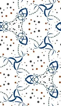 Repeating Crescent Shapes Over White Stock Illustration