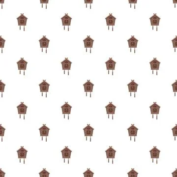 Repeating cuckoo clock pattern creating a seamless background イラスト素材