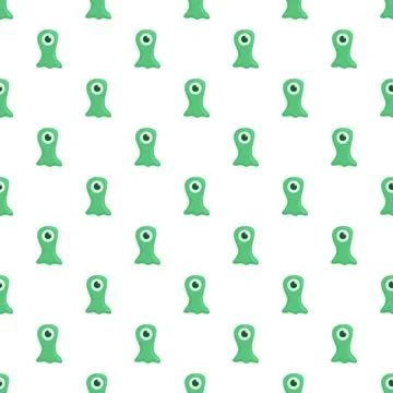 Repeating cute cyclops alien texture design Illustrazione stock