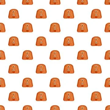 Repeating cute flat house pattern on white background Stock Illustration