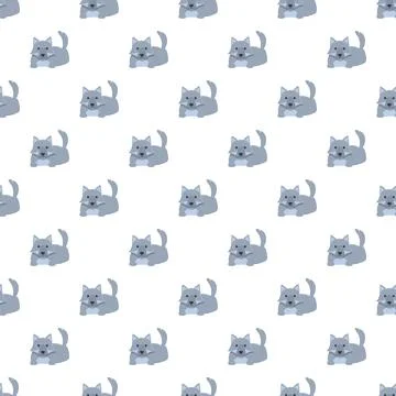 Repeating cute gray wolf animal cartoon pattern 库存插图