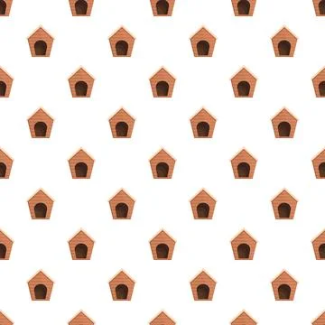 Repeating cute pet kennels in a simple vector illustration design Stock Illustration