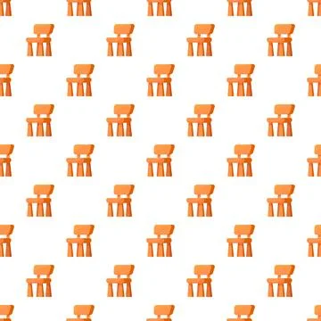 Repeating cute wooden chair pattern on a white background Stock Illustration