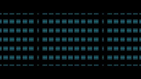 Repeating cyan turquoise blue vertical lines create h shape pattern on blac.. Stock Footage 330475805
