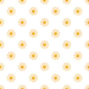 Repeating daisy pattern creating seamless floral background Stock Illustration