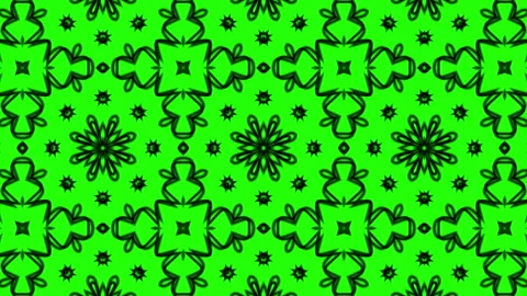 Repeating dark green floral pattern on a bright green background. Perfect for wa Video stock 325056875