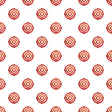 Repeating dartboard target with dart hitting bullseye pattern Stock Illustration