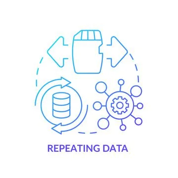 Repeating data blue gradient concept icon 库存插图