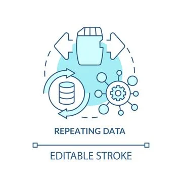 Repeating data turquoise concept icon 스톡 일러스트