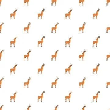 Repeating deer drawing creating a wildlife background design Stock Illustration