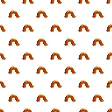 Repeating desert rock arch sandstone pattern Stock Illustration