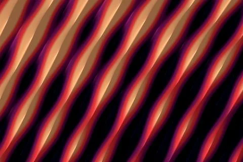 Repeating diagonal waves form a rhythmic abstract pattern in warm gold, cor.. Stock Illustration