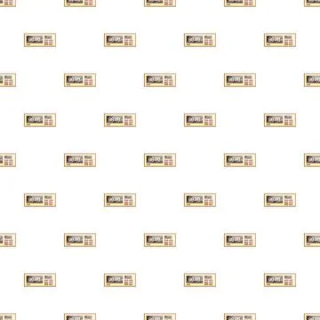 Repeating digital alarm clock pattern on white background Stock Illustration