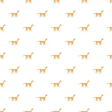 Repeating dinosaur skeleton pattern illustration for paleontology イラスト素材