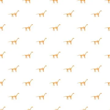 Repeating dinosaur skeleton pattern on white background イラスト素材