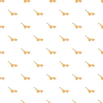 Repeating dinosaur skeleton pattern on white background イラスト素材