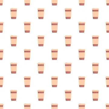 Repeating disposable coffee cups creating a decorative pattern Stock Illustration